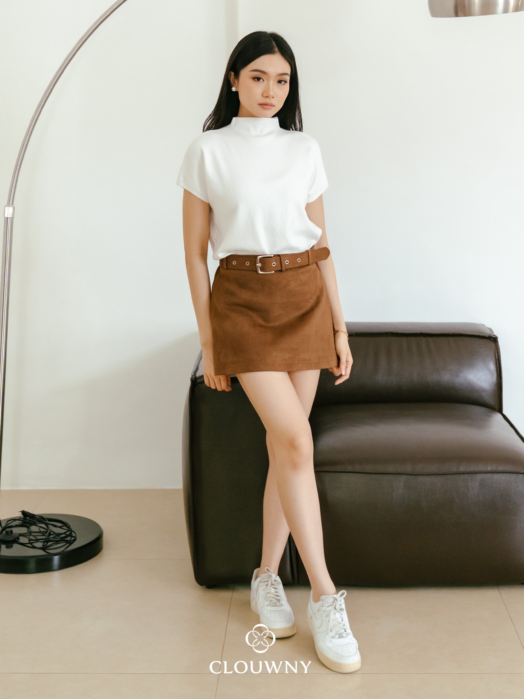 Paula Suede Mini Skort - Mocca